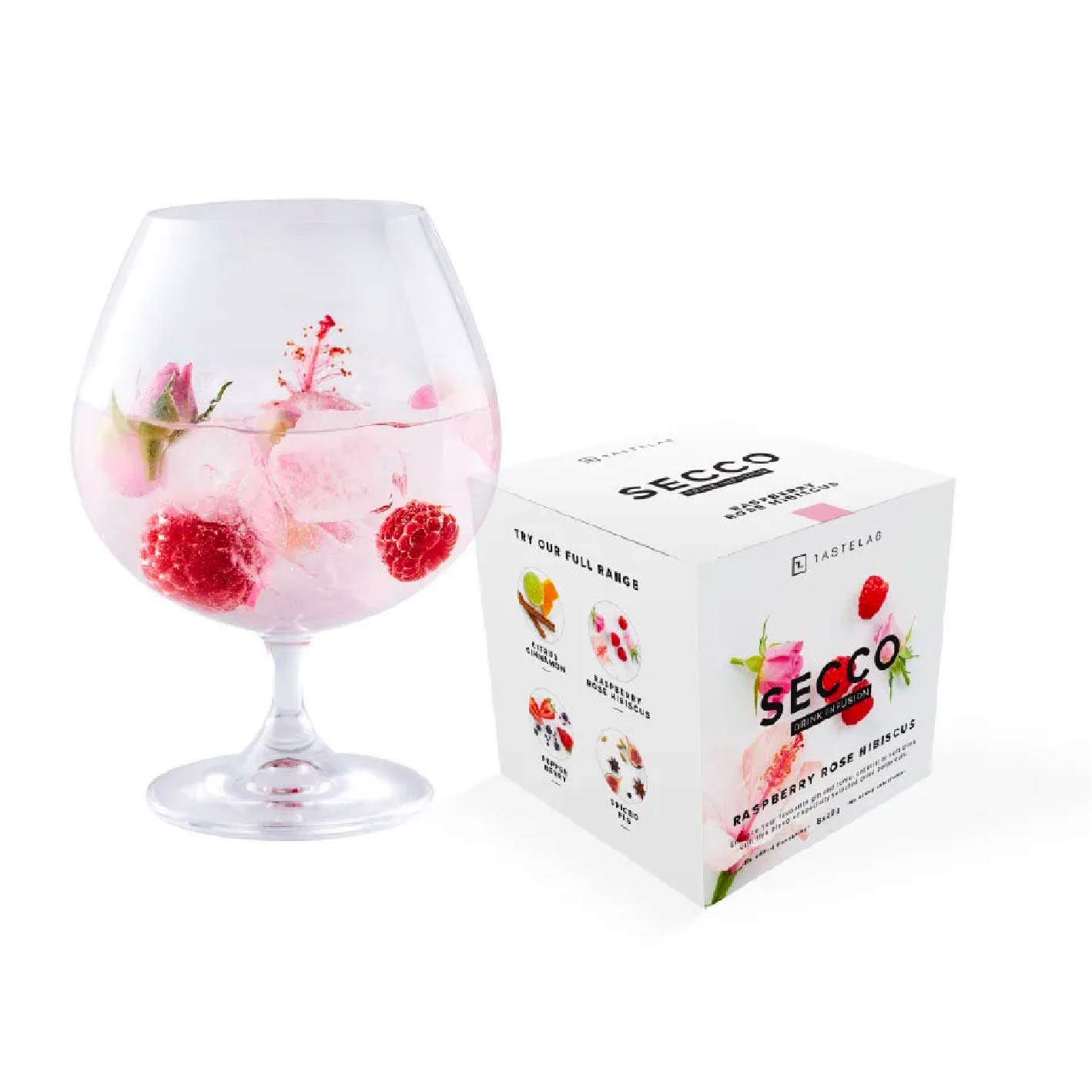 Tastelab – Secco Drink Infusion, Raspberry Rose Hibiscus 8 Sachets Per